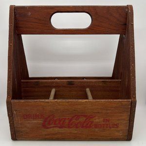 COCA-COLA Vintage Wooden 6-Pack Carrier Crate